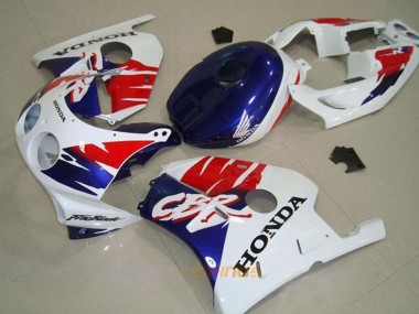 1990-1998 Honda CBR250RR MC22 Motorcycle Fairing - White Red Blue