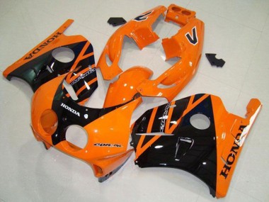 1990-1998 Honda CBR250RR MC22 Motorcycle Fairings - Orange Glossy Black