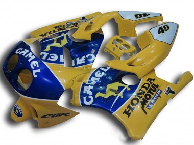 1990-1998 Honda CBR250RR MC22 Motorcycle Fairings - Yellow Blue Camel Motul