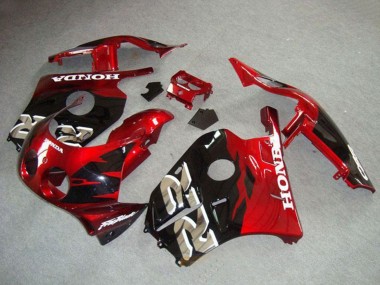 1990-1998 Honda CBR250RR MC22 Motorcycle Fairings - Red Glossy Black