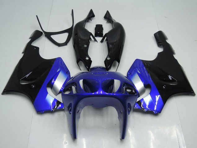 1996-2003 Kawasaki ZX7R Motorcycle Fairings - Blue Silver Glossy Black