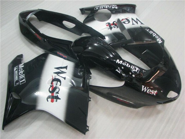 1996-2007 Honda CBR1100XX Blackbird Motorcycle Fairings - Glossy Black White West