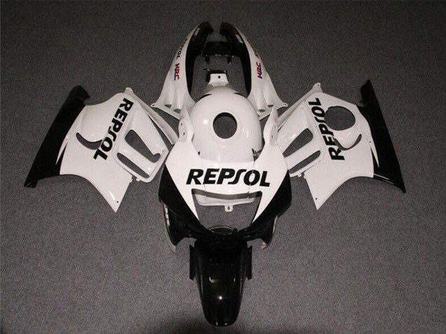 1997-1998 Honda CBR600 F3 Motorcycle Fairings - White Glossy Black Repsol