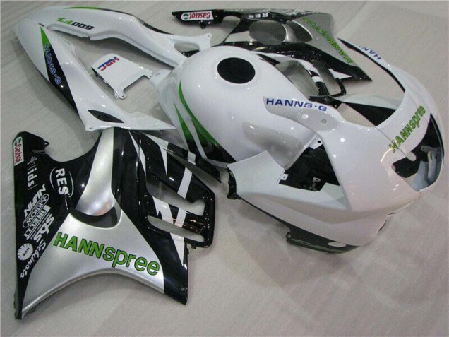 1995-1996 Honda CBR600 F3 Motorcycle Fairings - White Silver Green Hannspree