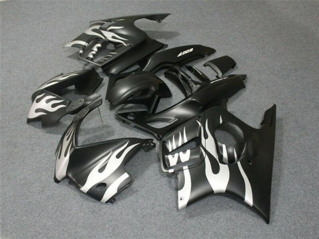 1995-1996 Honda CBR600 F3 Motorcycle Fairings - White Matte Black Flame