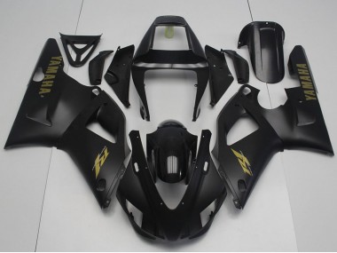 1998-1999 Yamaha YZF R1 Motorcycle Fairings - Glossy Black Matte Black Gold