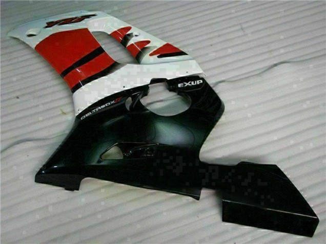 1998-2002 Yamaha YZF R6 Motorcycle Fairing - White Red Glossy Black