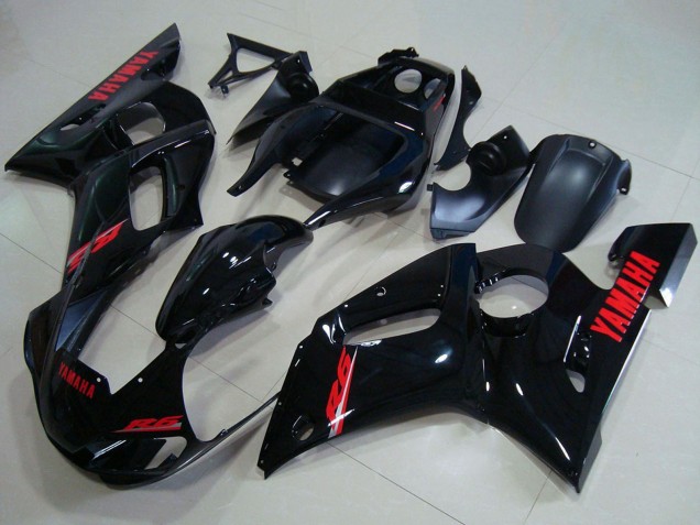 1998-2002 Yamaha YZF R6 Motorcycle Fairings - Glossy Black Red Decals