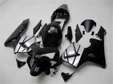 2003-2004 Honda CBR600RR Motorcycle Fairings - Silver Glossy Black Stripe