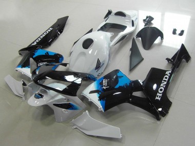 2003-2004 Honda CBR600RR Motorcycle Fairings - White Blue Glossy Black