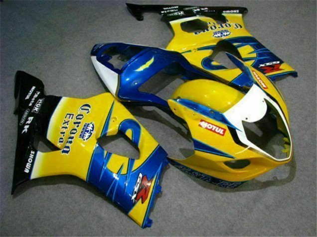 2003-2004 Suzuki GSXR 1000 Motorcycle Fairings - Yellow Blue White Red Corona Motul