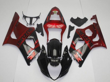 2003-2004 Suzuki GSXR 1000 Motorcycle Fairing - Red Glossy Black