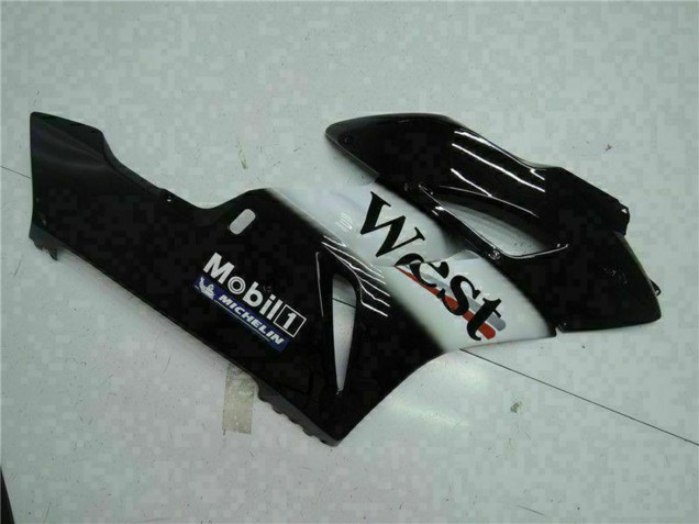2004-2005 Honda CBR1000RR Motorcycle Fairings - Glossy Black White West Mobil Michelin