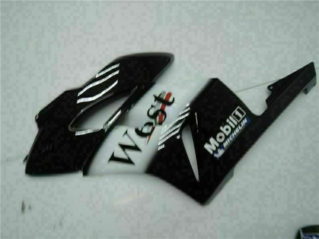 2004-2005 Honda CBR1000RR Motorcycle Fairings - Glossy Black White West Mobil Michelin