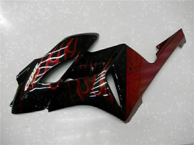 2004-2005 Honda CBR1000RR Motorcycle Fairings - Glossy Black Red Flame