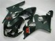 2004-2005 Suzuki GSXR 600/750 Motorcycle Fairings - Glossy Black Matte Black Red Decal