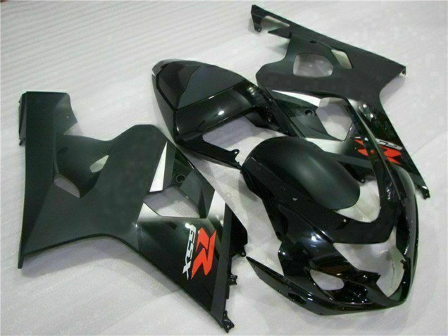 2004-2005 Suzuki GSXR 600/750 Motorcycle Fairings - Glossy Black Matte Black Red Decal