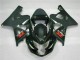 2004-2005 Suzuki GSXR 600/750 Motorcycle Fairings - Glossy Black Matte Black Red Decal