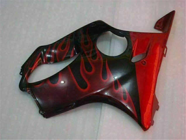 2004-2007 Honda CBR600 F4i Motorcycle Fairings - Glossy Black Red Flame