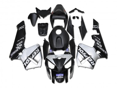 2005-2006 Honda CBR600RR Motorcycle Fairings - Black Silver Repsol