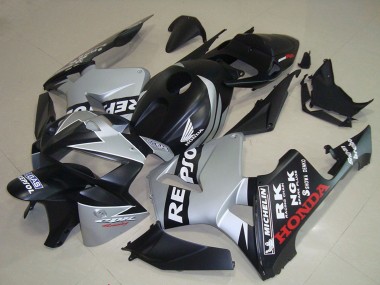 2005-2006 Honda CBR600RR Motorcycle Fairings - Matte Black Silver Repsol