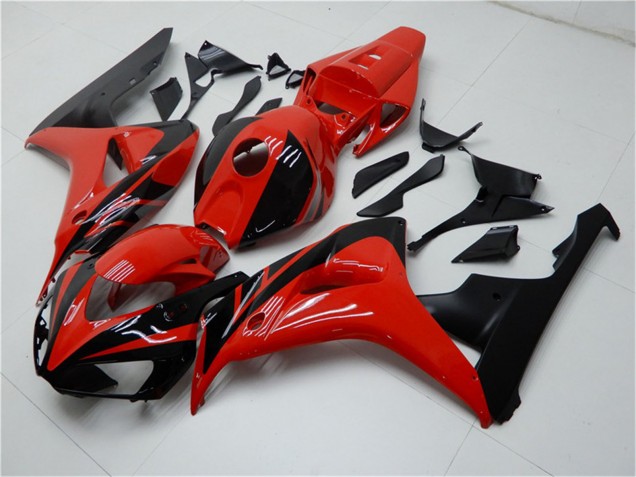 2006-2007 Honda CBR1000RR Motorcycle Fairings Kits - Red Glossy Black