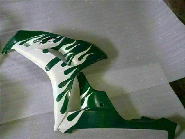 2006-2007 Honda CBR1000RR Motorcycle Fairings - White Green Flame