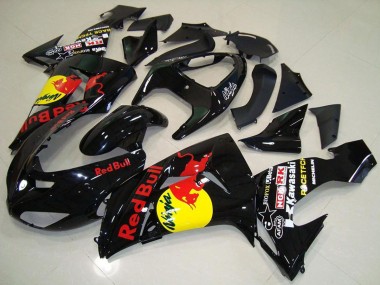 2006-2007 Kawasaki ZX10R Motorcycle Fairings - Glossy Black Yellow Red Bull