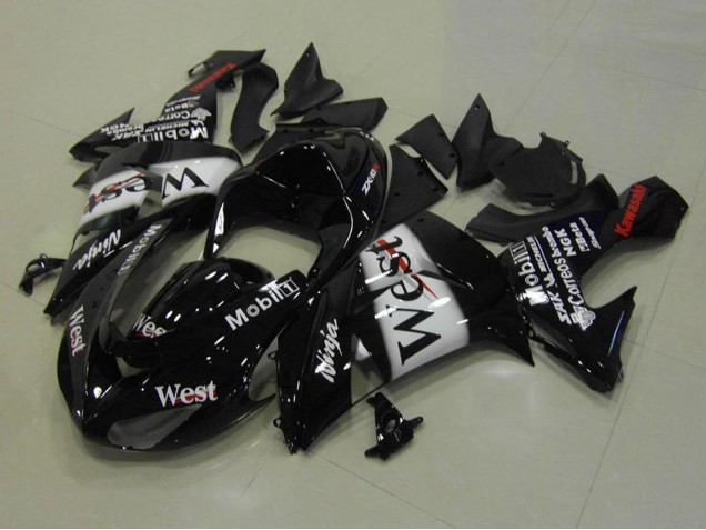 2006-2007 Kawasaki ZX10R Motorcycle Fairings - Glossy Black White West Red