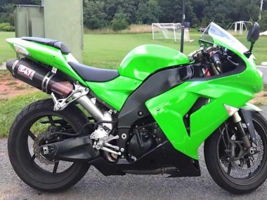 2006-2007 Kawasaki ZX10R Motorcycle Fairing Kits - Green Matte Black