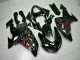 2006-2007 Kawasaki ZX10R Motorcycle Fairing Kits - Glossy Black Red Flame