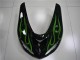 2006-2007 Kawasaki ZX10R Motorcycle Fairings - Glossy Black Green Flame