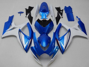 2006-2007 Suzuki GSXR 600/750 Motorcycle Fairings - White Blue