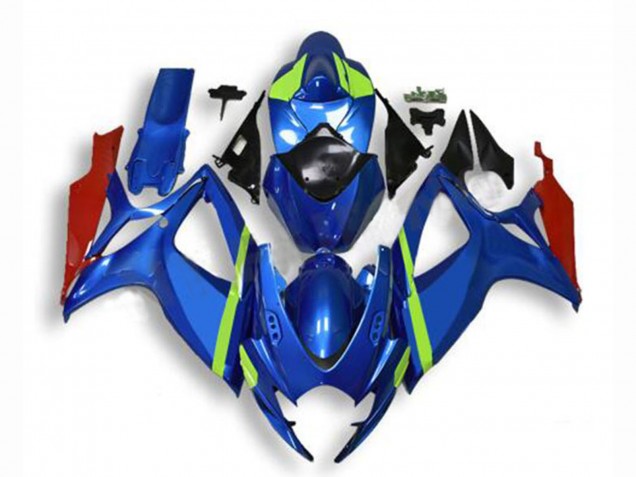 2006-2007 Suzuki GSXR 600/750 Motorcycle Fairings - Blue Green Red