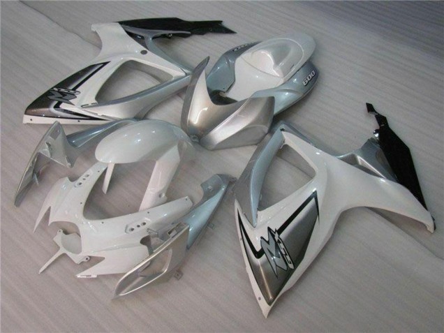 2006-2007 Suzuki GSXR 600/750 Motorcycle Fairings - White Silver