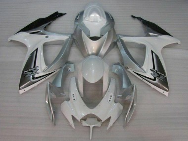 2006-2007 Suzuki GSXR 600/750 Motorcycle Fairings - White Silver