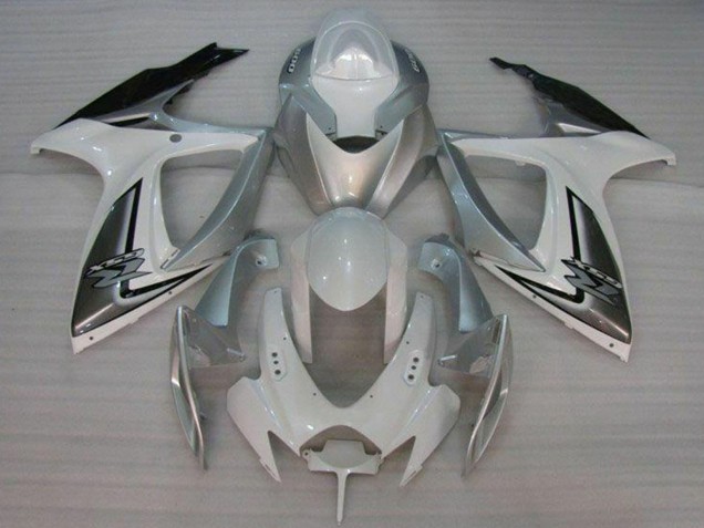 2006-2007 Suzuki GSXR 600/750 Motorcycle Fairings - White Silver