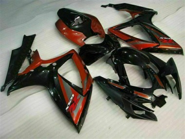 2006-2007 Suzuki GSXR 600/750 Motorcycle Fairings - Glossy Black Red