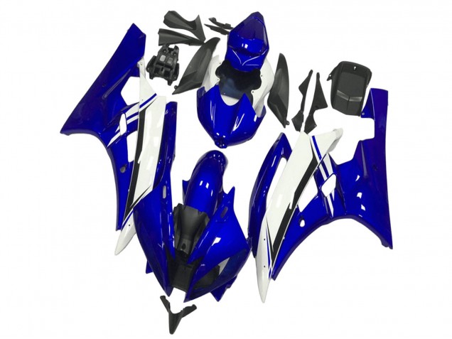 2006-2007 Yamaha YZF R6 Motorcycle Fairings - Blue White Black