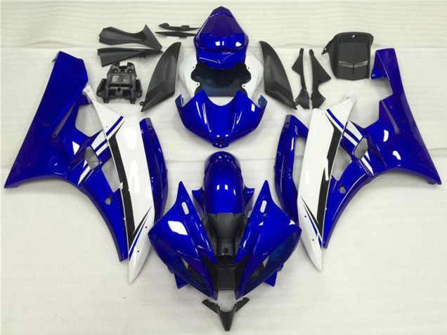 2006-2007 Yamaha YZF R6 Motorcycle Fairings - Blue White Black