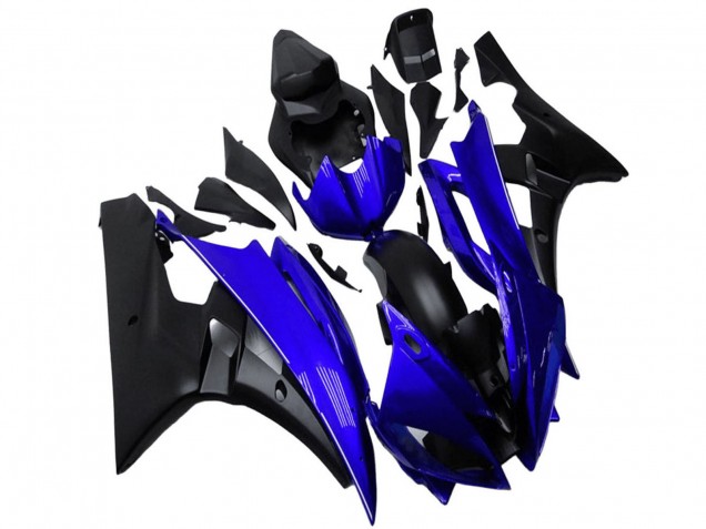 2006-2007 Yamaha YZF R6 Motorcycle Fairing - Blue Matte Black