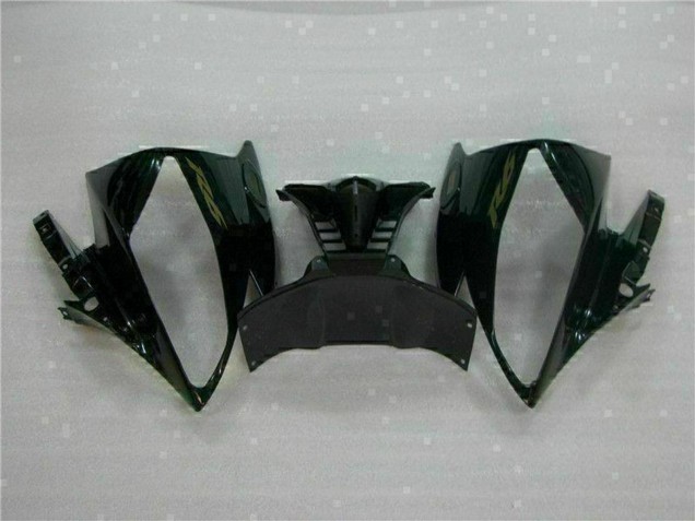 2006-2007 Yamaha YZF R6 Motorcycle Fairings - Glossy Black Matte Black Gold Decals