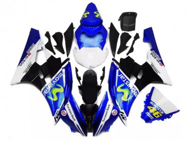 2006-2007 Yamaha YZF R6 Motorcycle Fairings - Blue White Black Green MoviStar ENEOS Yamalube 46