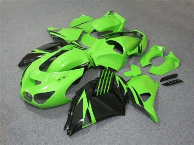 2006-2011 Kawasaki ZX14R ZZR1400 Motorcycle Fairing - Green Glossy Black