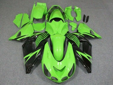 2006-2011 Kawasaki ZX14R ZZR1400 Motorcycle Fairing - Green Glossy Black