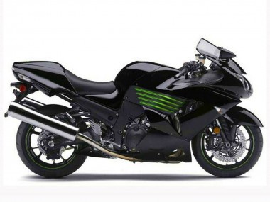 2006-2011 Kawasaki ZX14R ZZR1400 Motorcycle Fairings - Glossy Black Green