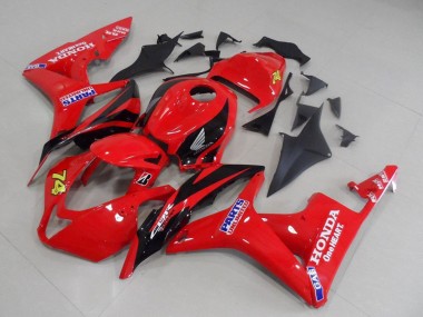 2007-2008 Honda CBR600RR Motorcycle Fairings - Red Glossy Black Racing Unlimited Parts 74