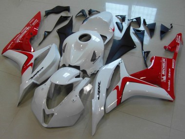2007-2008 Honda CBR600RR Motorcycle Fairings - White Red Racing Style