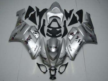 2007-2008 Kawasaki ZX6R Motorcycle Fairings - Silver West
