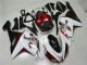 2007-2008 Kawasaki ZX6R Motorcycle Fairings - White Black Red